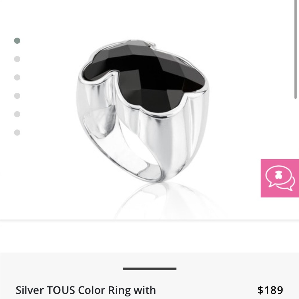 Silver TOUS Color Ring with faceted Onyx